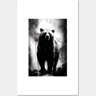 Grizzly Bear Ink Portrait Posters and Art